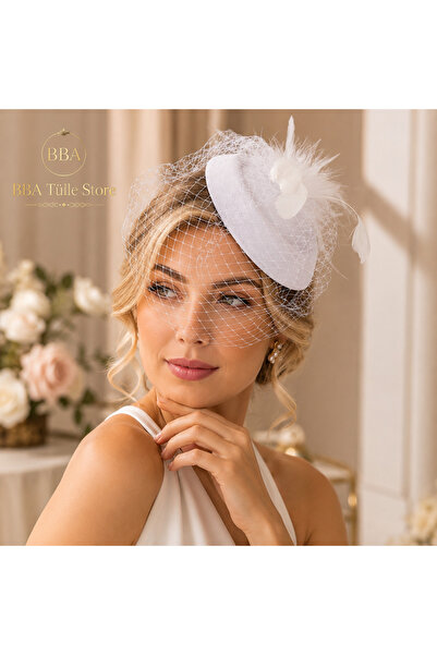 BBA TULLE STORE KLP02 nikah tacı, nikah şapkası, kafes duvak, gelin saç akses...
