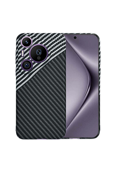 Techsuit Husă pentru Huawei Pura 70 Pro, Carcasă din fibră de carbon, gri - gri