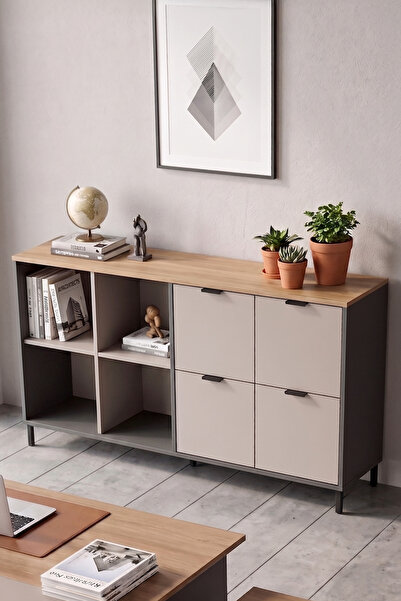 Robin Home Nexus 147x35 cm Ofis Dolabı Klasör Dolabı Konsol Çok Amaçlı Dolap ...