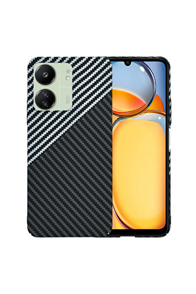 Techsuit Husă pentru Xiaomi Redmi 13C 4G, Carcasă din fibră de carbon, gri - gri