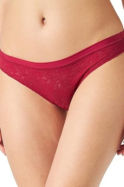 Triumph Дамски бикини, Смарт Дантела Бразилски ЕХ, тъмночервен, L