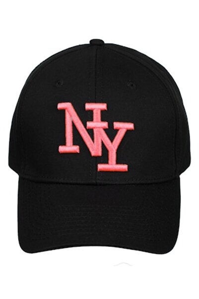 ivokid Șapcă neagră din bumbac  "NY " coral pentru femei