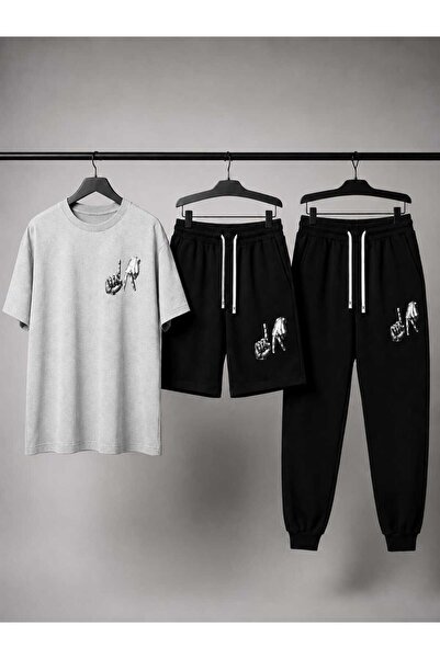 CLOTHES33 T-Shirt, Sweatpants, Shorts 3-Piece Combination Thin Summer Sweat-A...
