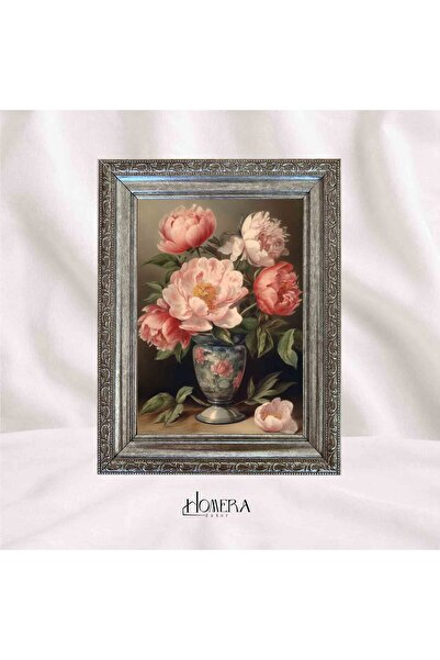 HOMERA DEKOR Vintage Gümüş Varak Dekoratif Camlı Çerçeve ( 22,5 x 17,5 cm ) –...