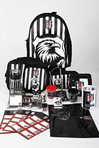 Beşiktaş مجموعة أدوات مكتبية كاملة ثلاثية الأبعاد مرخصة من x Dekomus، حقيبة ص...