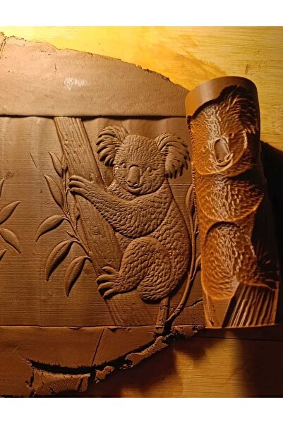 Enbceramic 12 CM KOALA SERAMİK POLİMER KİL DOKU RULOSU DESEN OKLAVASI