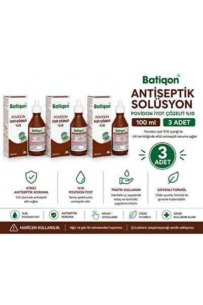 Genel Markalar Karvel Medikal Batikon 3 Adet Povidon İyot %10 Antiseptik Solü...