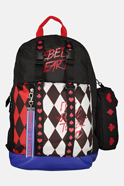 Warner Bros Kids Girl Harley Quinn Backpack 29 L x 13 W x 44 H cm, Black Combo