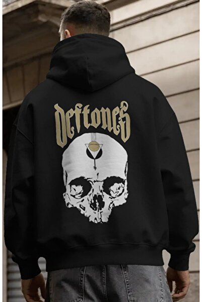SEVBANO Hanorac premium supradimensionat unisex cu imprimeu pe spate Deftones...