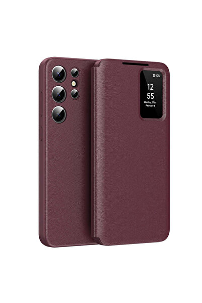 Techsuit Husă pentru Samsung Galaxy S24 Ultra, Seria SmartView, albastru - roșu