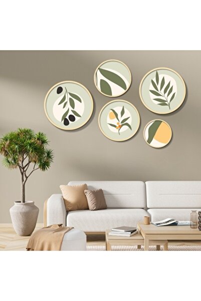 OEM Set de 5 tablouri decorative din MDF/lemn masiv 43.5x43.5 + 37x37 + 31x31...