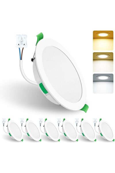Dotail Комплект от 6 вградени LED спот лампи, 15 W, 1200 lm, 3000K–6500K, дим...