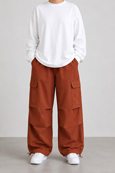 GRİİ WEAR Unisex Oversize Wide Leg Multi-Pocket Cargo Pants