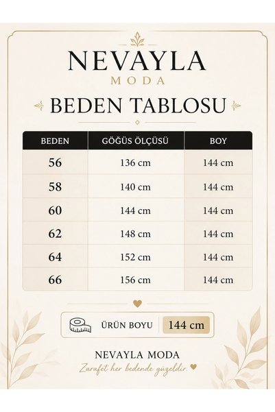 Nevayla Moda Büyük Beden Medine İpeği Ferace - Kahverengi / F0149