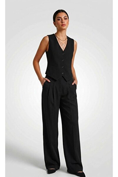 FEMİNEER.com Set de damă cu vestă și pantaloni palazzo