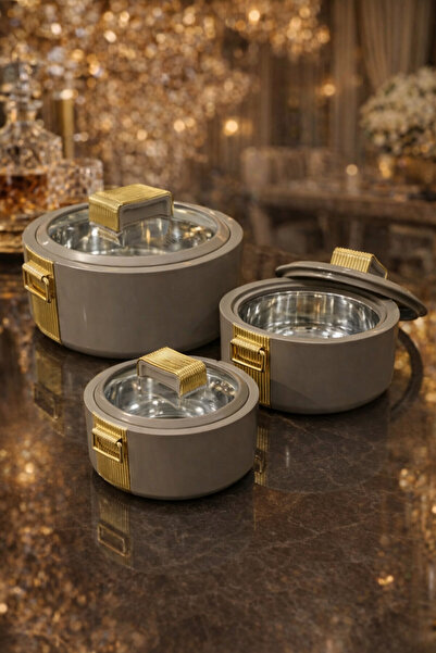 Jaypee Luxury Copper Grey 3-Piece Insulated Hotpot Set | Stainless Steel Line...