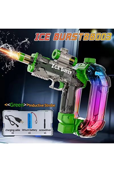 choice2 مسدسات مياه كهربائية BB003 بإضاءة LED خضراء للبالغين، قوية للعب وإطلا...