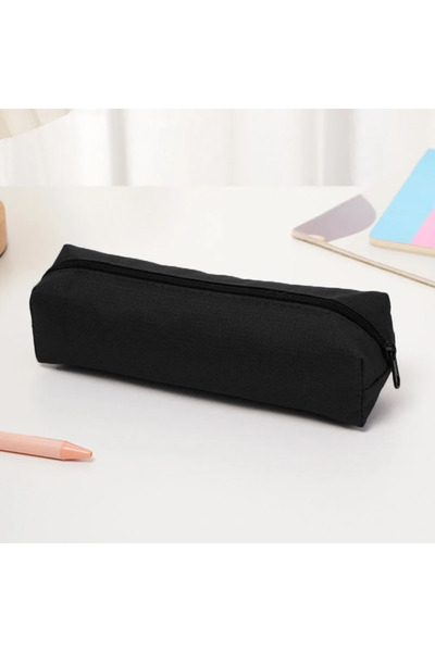 Choice1 black 1pc Small Solid Color Simple Zipper Pencil Case Mini Pen Bags S...