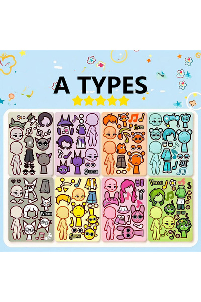 Choice A Types 8Sheets Cool Sprunkie Stickers Sprunkie Make A Face Sticker Ma...