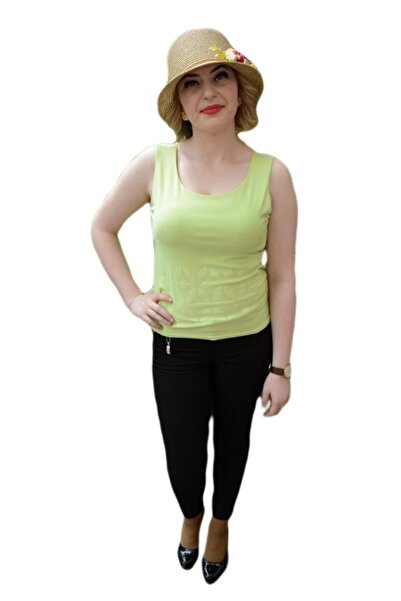 OEM Bluza verde deschis, din material elastic cu model imprimat