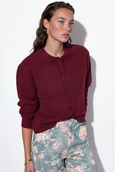 Hiccup VIORNA Cardigan Din Tricot Reiat Cu Decolteu Rotund Și Nasturi