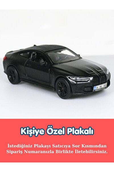 bebeym Bmw M4 Siyah Metal Araba - Kişiye Özel Plakalı Bmw M4 Oyuncak Araba - ...
