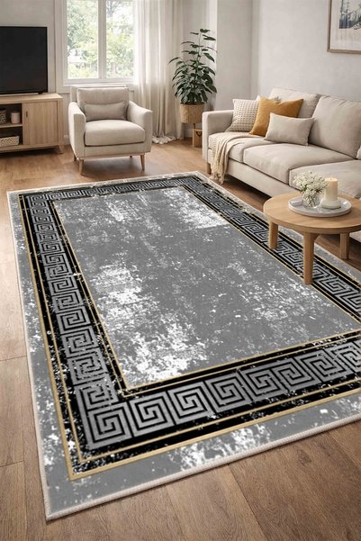 NOVİRA HOME Lüks Salon Halısı Makinede Yıkanabilir Kaymaz Taban Halı