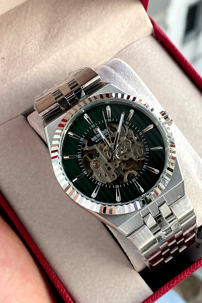 Reward Automatic Mechanism Steel Cord 2 Year Warranty Men's Wristwatch