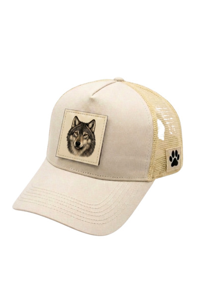 All animals Wolf Kurt Printed Patch Detailed Mesh Trucker Baseball Cap Unisex