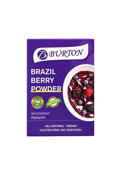 BURTON Brazil Berry Powder – 100% All-Natural Superfruit Blend (60g / 20 Indi...