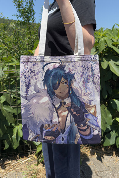 ZipZap Kaeya Genshin Impact V3 Double-Sided Canvas Print Tote Bag Anime Bag