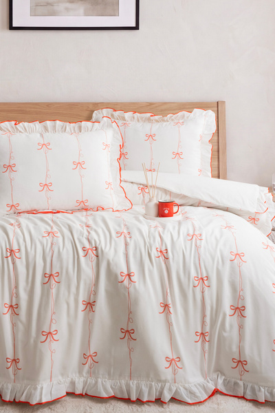 DB DANLA BALDİ Home Collection Double Duvet Cover Set Cotton Pomegranate Flow...