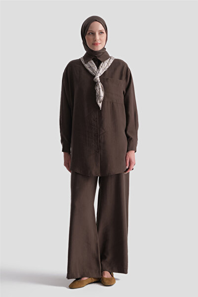 Armine Tencel Blended Trouser Suit Brown