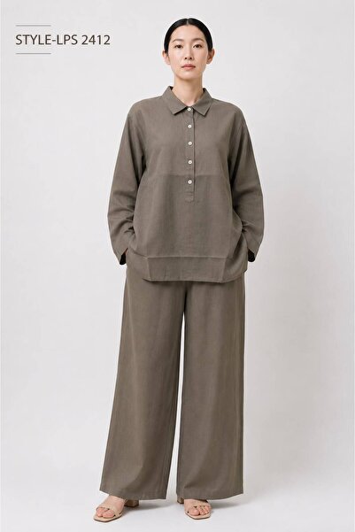 LINELLE Women's Relaxed Fit Linen Blend Co-Ord set