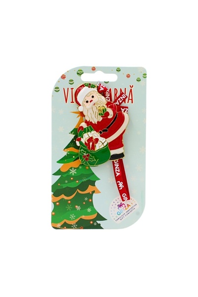 Ginza metal decoration, winter dream, Santa Claus model with gift bag