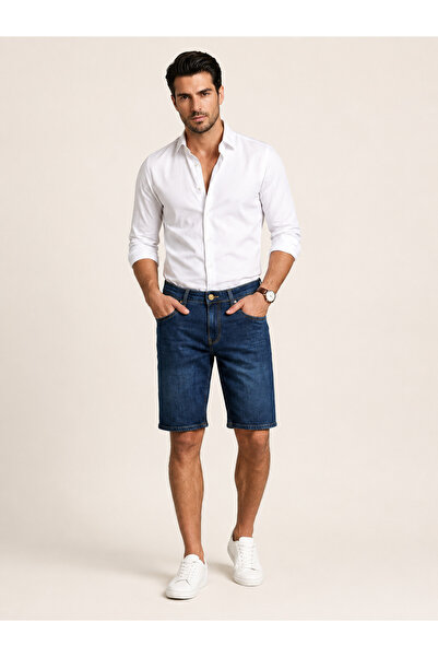 Vigoss Jeans 90341-73605 شورت دينيم رجالي مريح بخصر متوسط 90341-73605