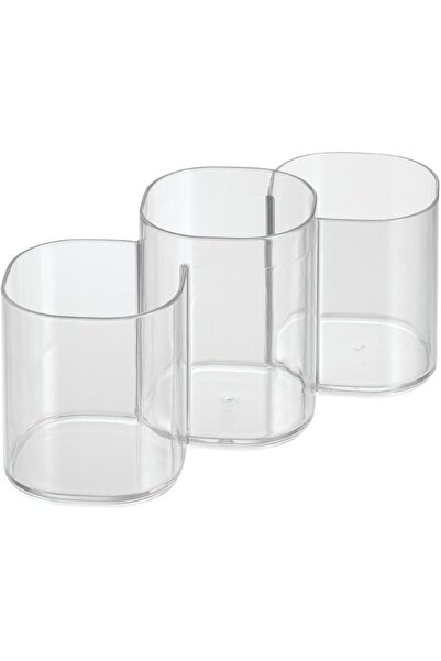 Interdesign منظم مستحضرات التجميل من iDesign Trio Cup، مجموعة Clarity - 8.2 ب...