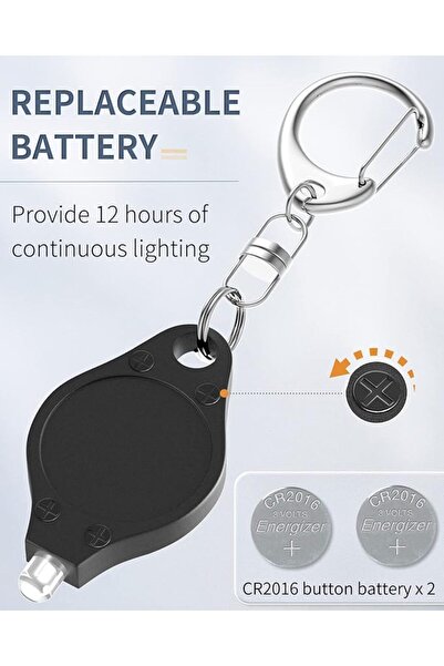 EXCEFORE مصباح يدوي LED صغير محمول بقوة 12 لومن، فائق السطوع، يعمل بالبطارية،...