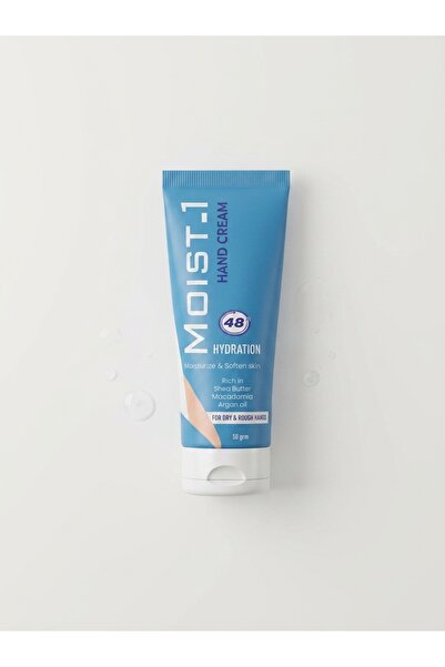 Bexer Pharmaceutical كريم اليدين MOIST.1 بوزن 50 جرام، مرطب يدوي يدوم 48 ساعة مع زبدة الشيا وزيت المكاديميا والأرغان للأيدي الجافة والخشنة