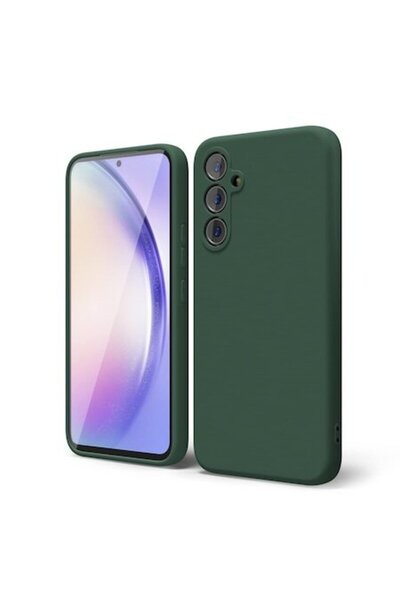 bzstore Husă pentru Samsung Galaxy A56 5G, din silicon, verde închis, cu prot...