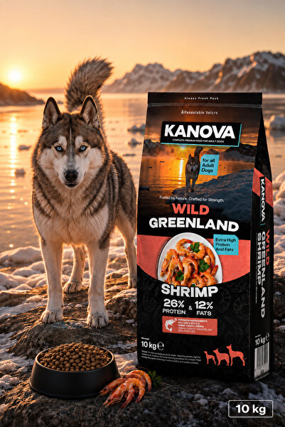 KANOVA Wild Greenland Premium dry food, shrimp, 10 kg, 26% protein for streng...