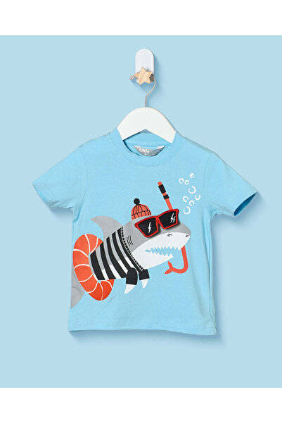 REDTAG Infant Boys Blue Printed Fashion T-Shirt