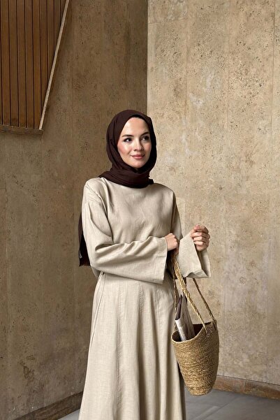 Faya Boutique طقم سويفن من قماش الكتان المنقوش
