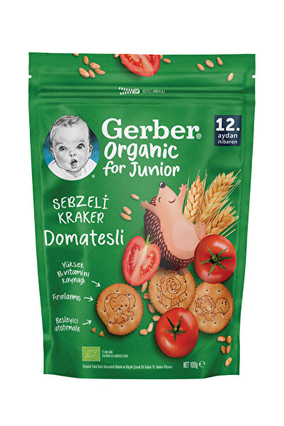 GERBER Organik Tahıl Bazlı Domatesli Sebzeli Kraker 100 g 2'Li Set