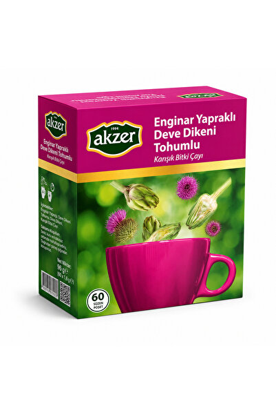 Akzer ENGİNAR YAPRAKLI DEVEDİKENİ TOHUMLU KARIŞIK BİTKİ ÇAYI 60 LI