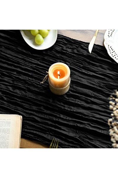 Artoid Mode Boho Blush Pink Gauze Wedding Cheesecloth Table Runner, 35x120 In...