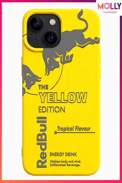 Molly iPhone 13/14 İçin Sarı Redbull The Yellow Edition Desenli İçi Kadife Si...