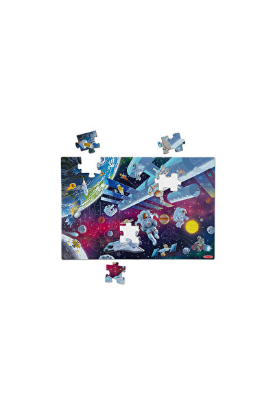 Melissa & Doug Puzzle de podea spațial, fosforescent, 48 de piese.