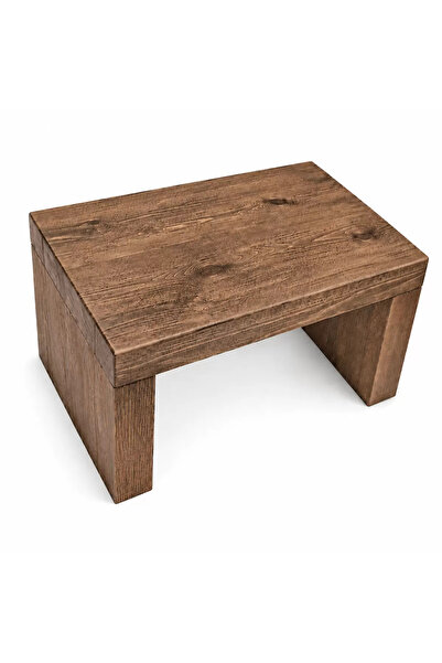 Kumsalcollection Masif Çam Ağacı Mini Tabure - Doğal Ahşap Çocuk Basamağı Ban...