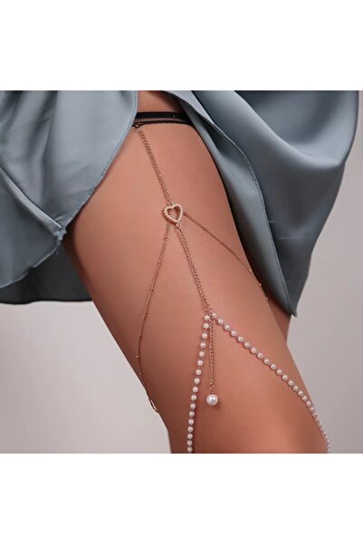 REDz Accessories Αλυσίδα ποδιού, Κοσμήματα μόδας, Καρδιά με πέρλες, Ρυθμιζόμε...